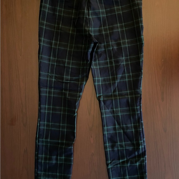 GAP Signature Skinny Ankle Dress Pants in navy blue and green plaid, size 8 - Picture 4 of 5